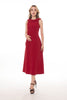 5137D Midi-Dress Wide Minus Collar Sleeveless Fit And Flare Silhouette