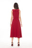 5137D Midi-Dress Wide Minus Collar Sleeveless Fit And Flare Silhouette