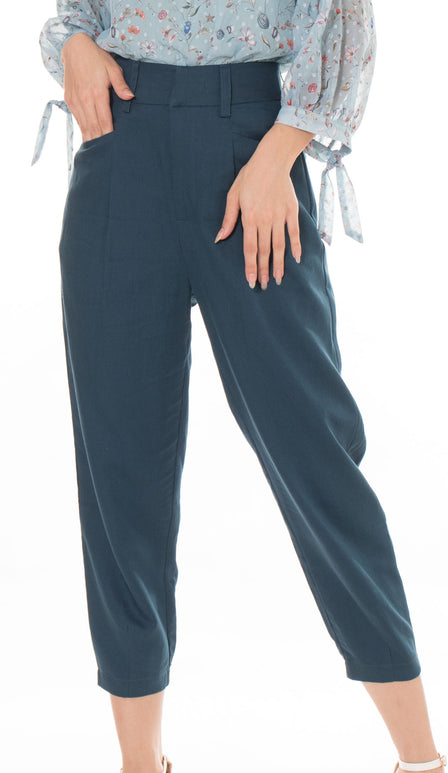 5176P High Waist Pants Semi Pleated Tapered Shape With 2 Side Pocket