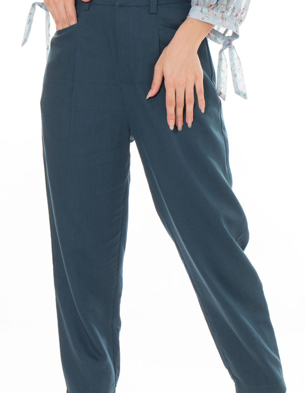 5176P High Waist Pants Semi Pleated Tapered Shape With 2 Side Pocket