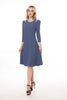 5210D Cut-Out Shoulder Dress Long Sleeves Fit And Flare Silhouette