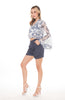 5132P Semi Pleated  Short Denim Blend Double Hem With 2 Side Pocket And Back