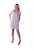 5355D-Khaki plaid square neck short dress with side pocket.