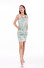 6036D Square Neck Shift Dress In Jacquard