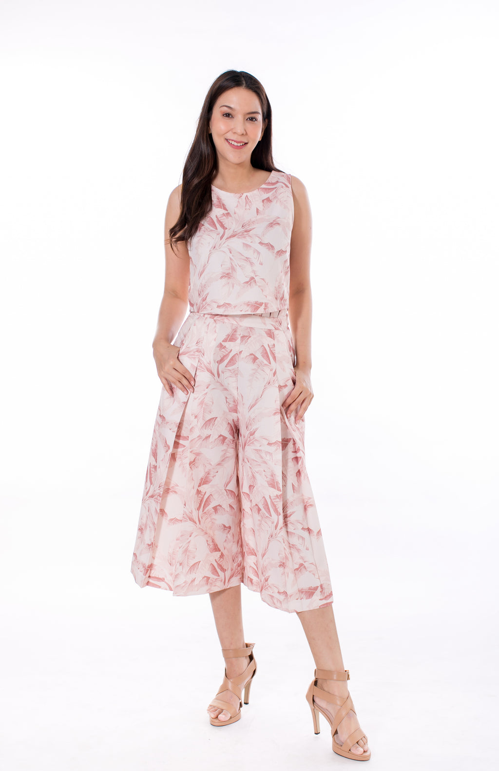 6026P Ruffled Waist Culotte Pants