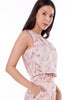 6025B Round Neck Warp Back Crop Top