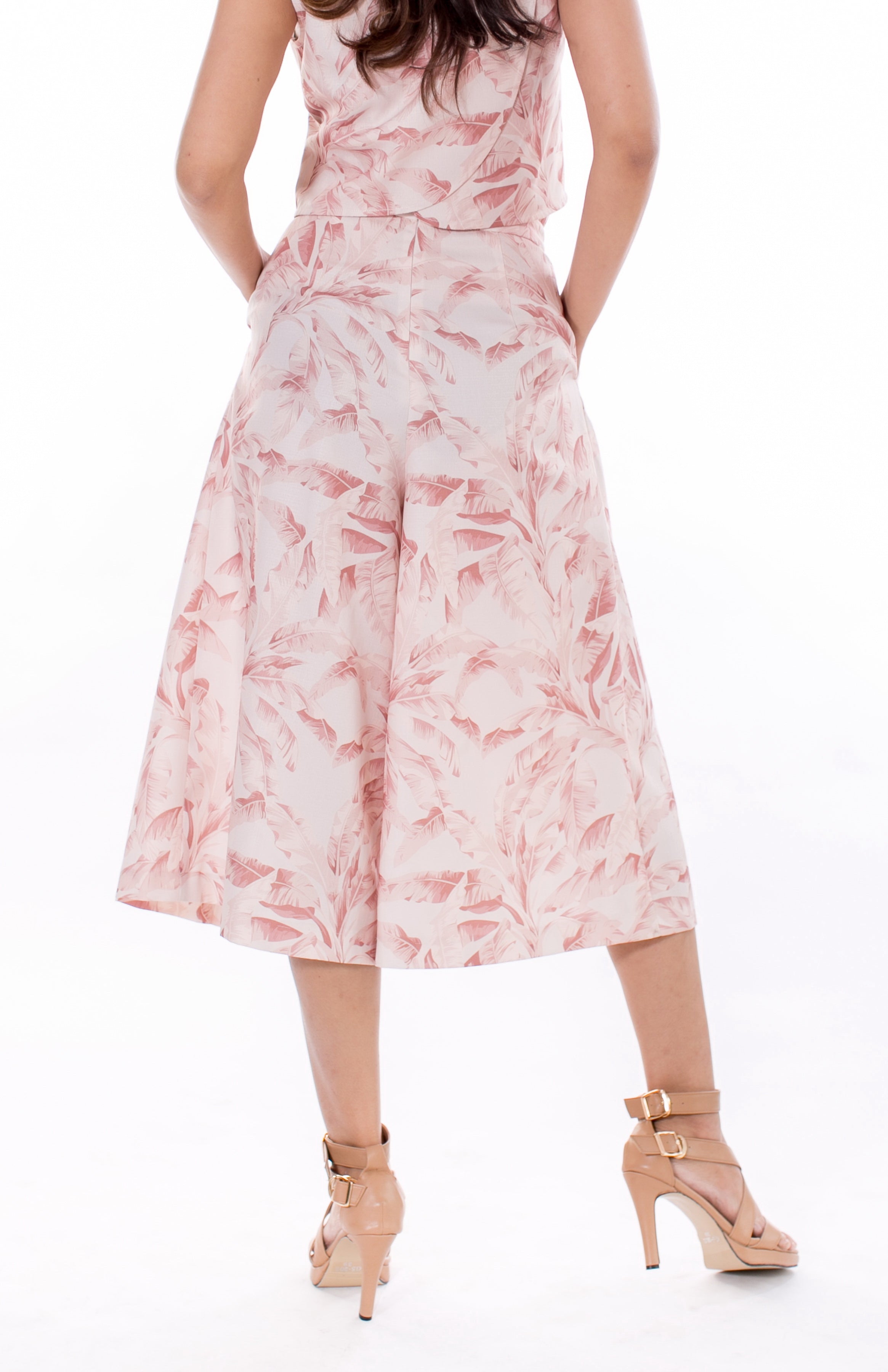 6026P Ruffled Waist Culotte Pants
