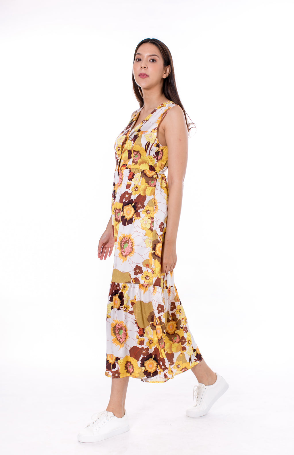 6032D V-Neck dress Button-down  In Satin