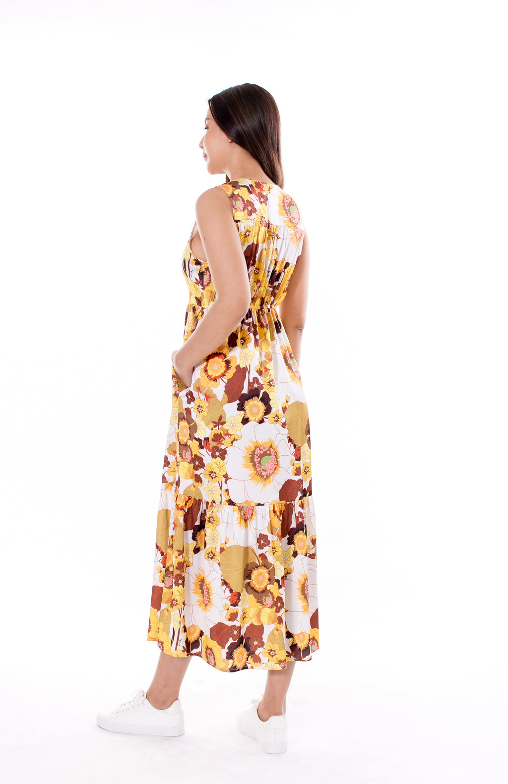 6032D V-Neck dress Button-down  In Satin