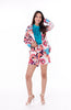 6053J Crop Suit Long Sleeve In Mixx's Flower print