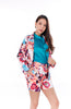 6053J Crop Suit Long Sleeve In Mixx's Flower print