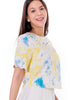 5099B Embroidery Blouse In Tie Dyed printed