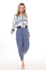 6063P  High Waist Button Belt Ankle trap Pants