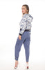 6063P  High Waist Button Belt Ankle trap Pants