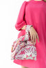 5449A-Pink printed fabric handbag